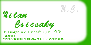 milan csicsaky business card
